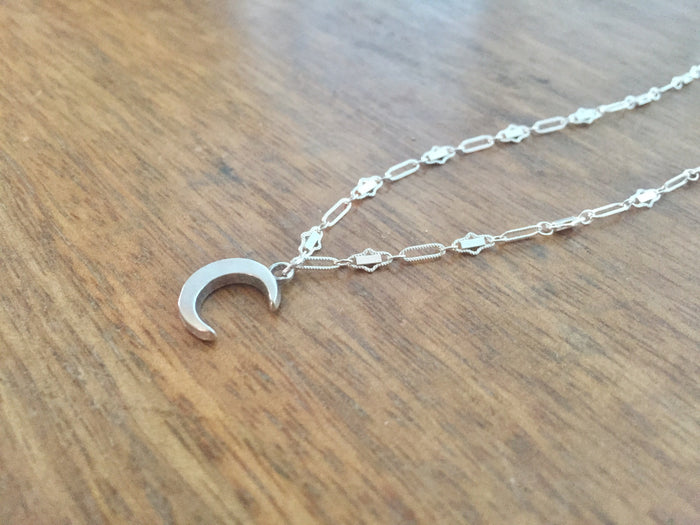 Vintage Silver Moon Necklace