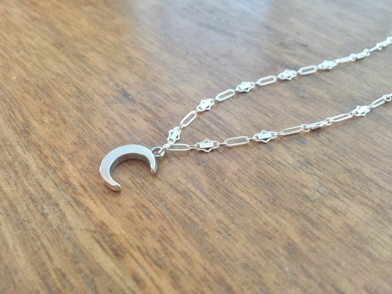 Vintage Silver Moon Necklace