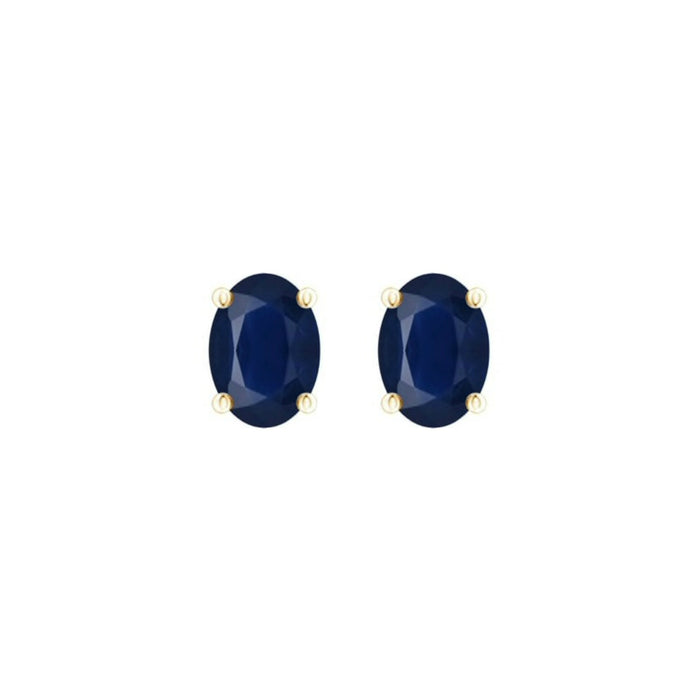 14k Oval Sapphire September Stud Earrings