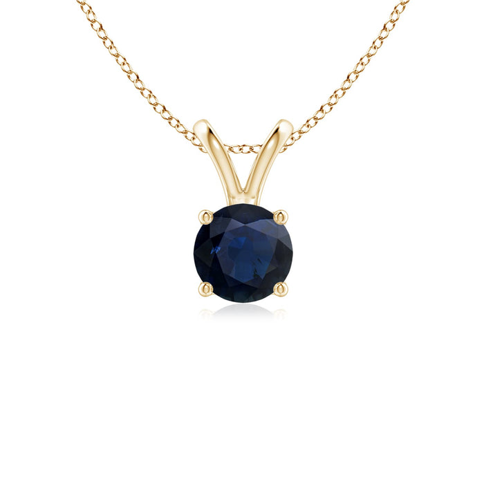 14k Gold and Sapphire September Birthstone Solitaire Necklace