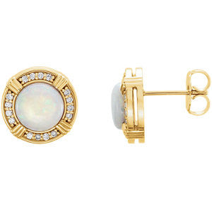 Alexandra Diamond & Opal Earrings