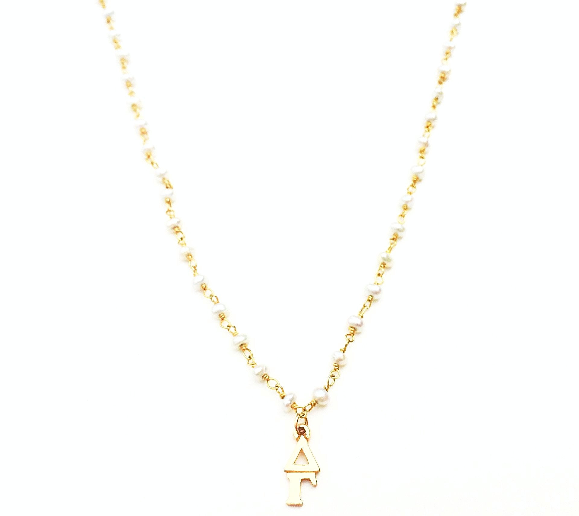 Vintage Delta Gamma Lavaliere Gemstone Necklace