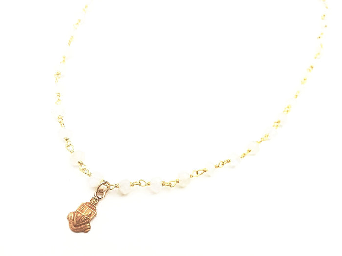 Vintage Delta Delta Delta Crest and Gemstone Necklace