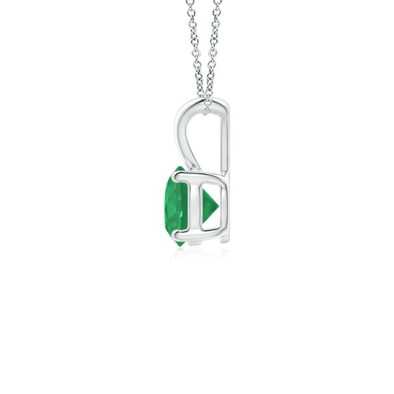 14k Gold and Emerald May Birthstone Solitaire Necklace