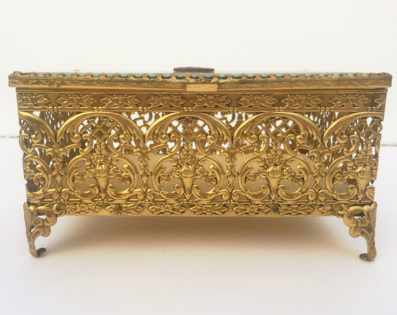 Vintage Kappa Delta Filigree Vanity Box