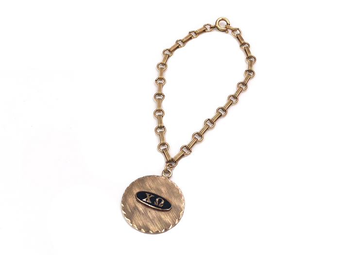 Vintage Chi Omega Gold-Filled Charm Bracelet