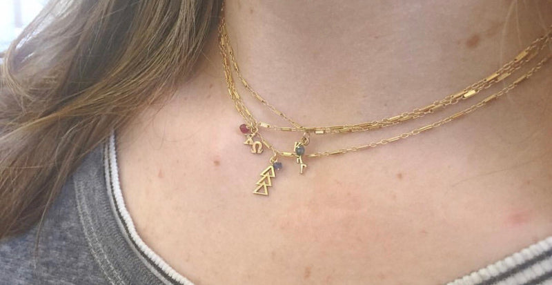 Vintage Delta Zeta Lavaliere Elizabeth Necklace