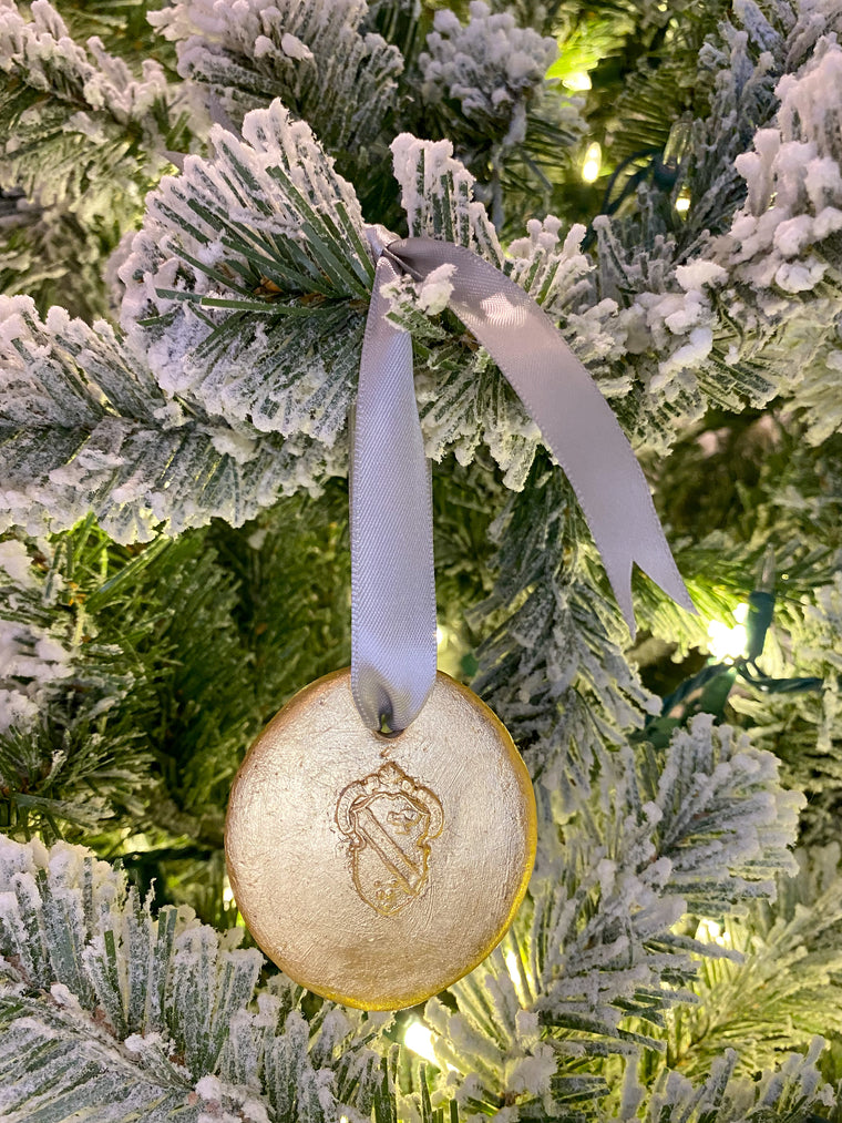 Alpha Phi Gold Medallion Ornament
